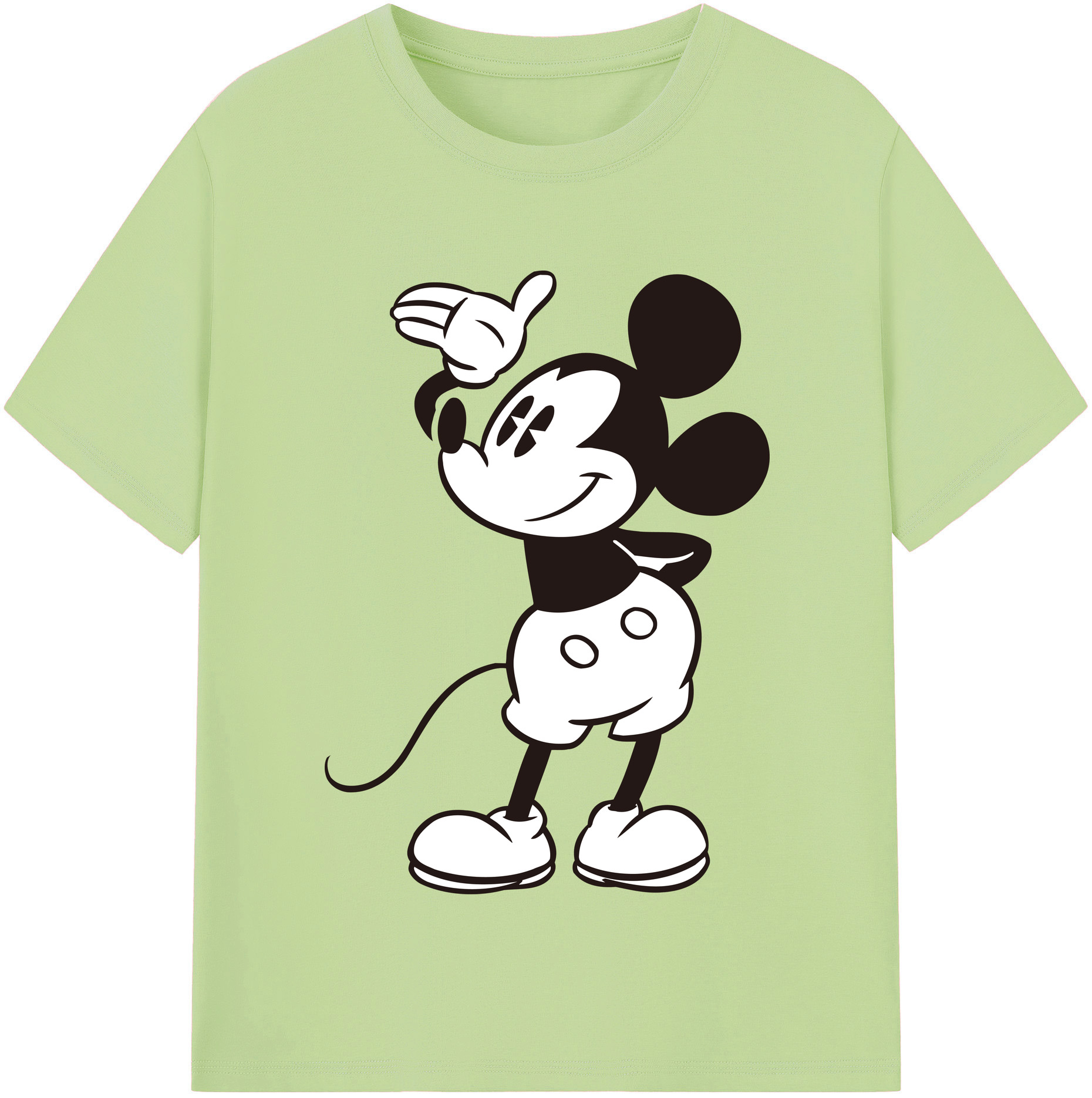 （画像用） ミッキーマウス Mickey Mouse 綿100％半袖Tシャツ（フロントプリント）